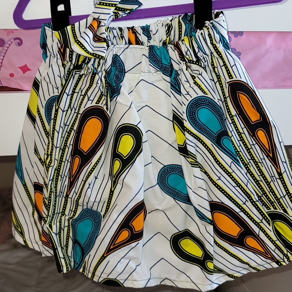 Little girls African Print skirt fits up to age 7
